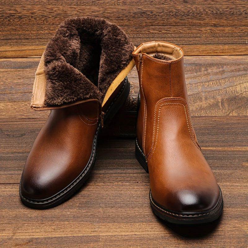 Dress Boots With Zipper Faux Fur